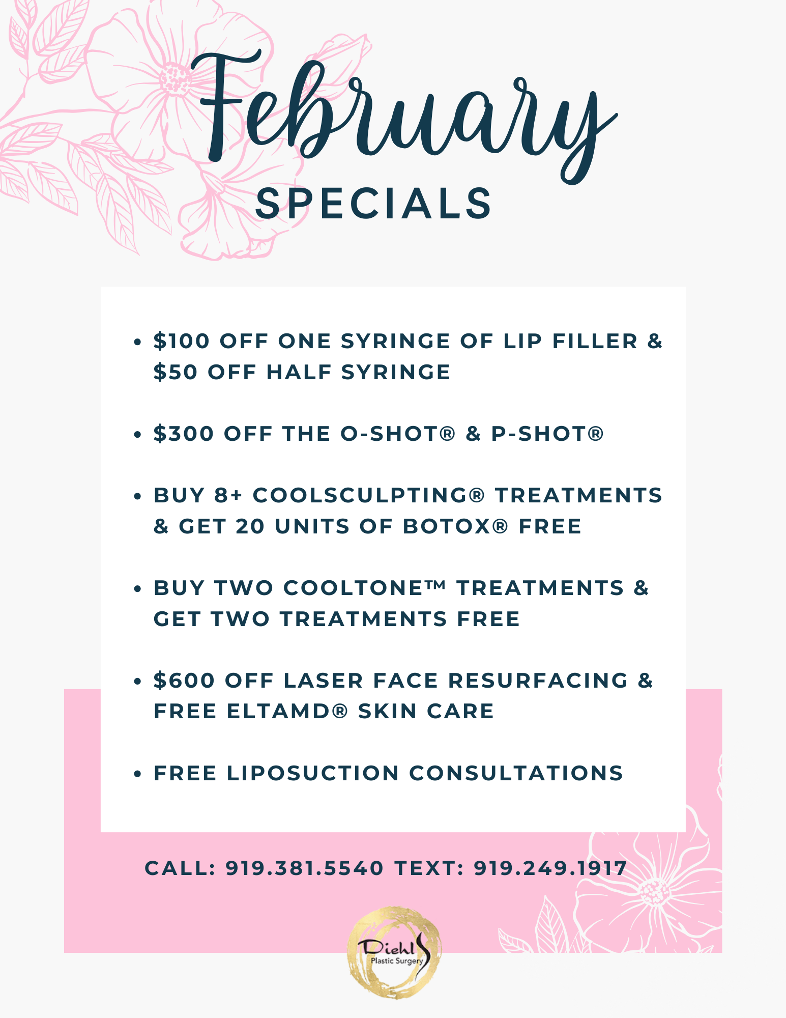 Promotions And Specials, Diehl Plastic Surgery